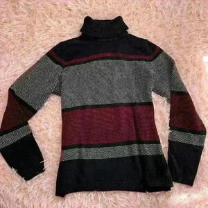 Karen Scott Black High Neck Sweater